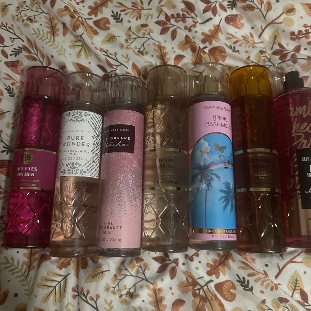 Bath & Body Works Assorted Pink, Blue & Gold Fragrance Mists